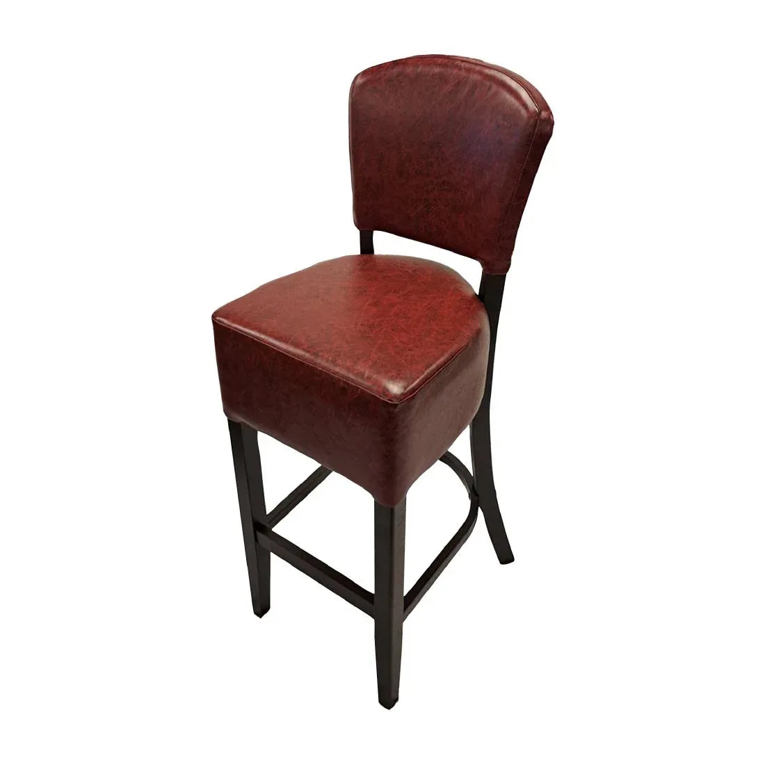 HP777 Hanoi Bar Chair in Dark Walnut with Bison Bordeaux Vinyl - JD Catering Equipment Solutions Ltd