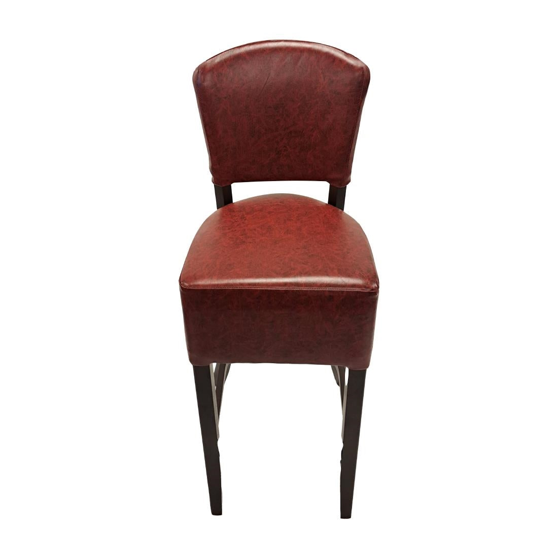 HP777 Hanoi Bar Chair in Dark Walnut with Bison Bordeaux Vinyl