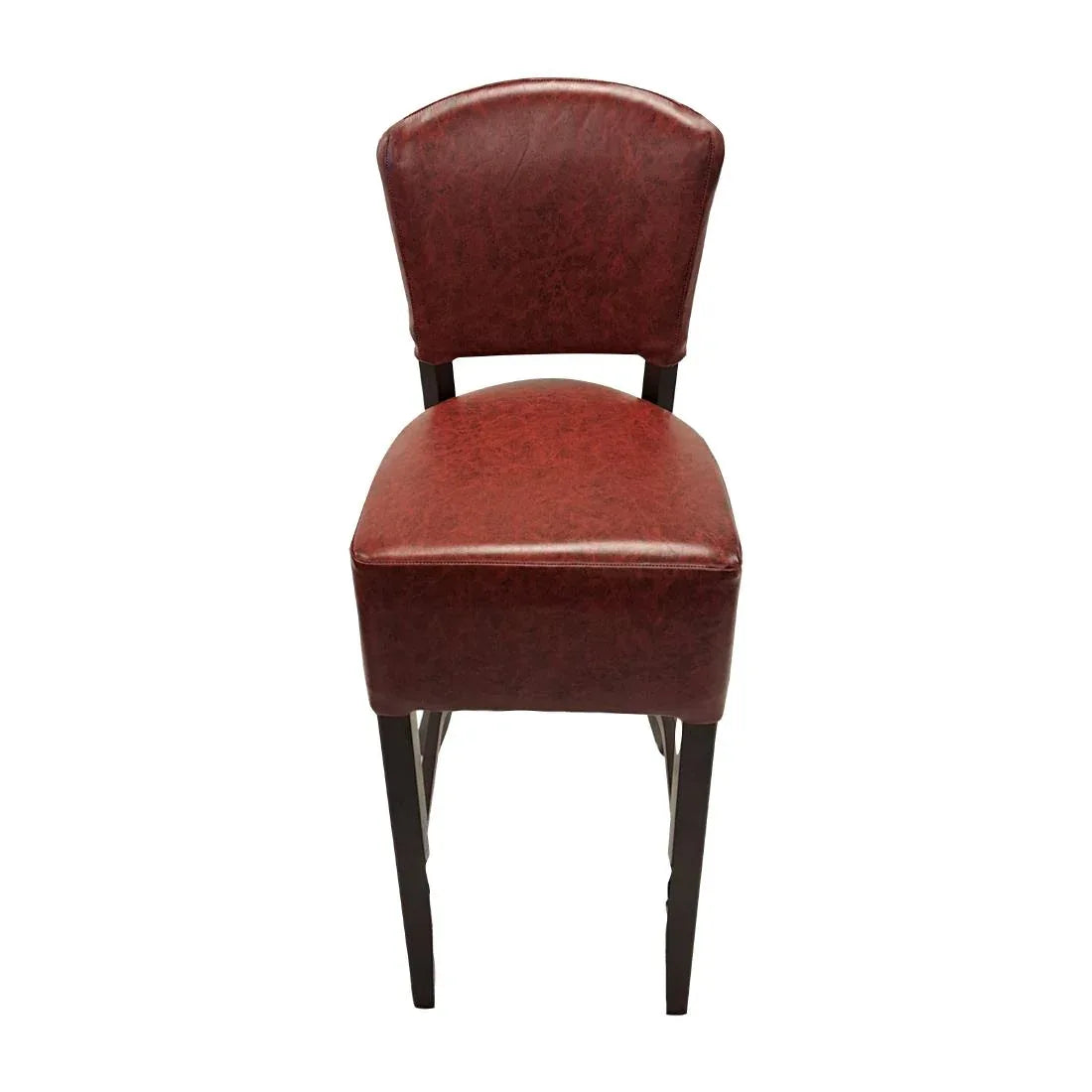 HP777 Hanoi Bar Chair in Dark Walnut with Bison Bordeaux Vinyl - JD Catering Equipment Solutions Ltd