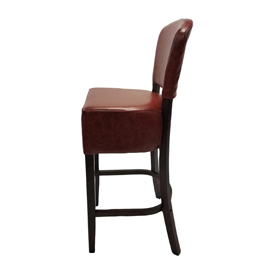 HP777 Hanoi Bar Chair in Dark Walnut with Bison Bordeaux Vinyl - JD Catering Equipment Solutions Ltd