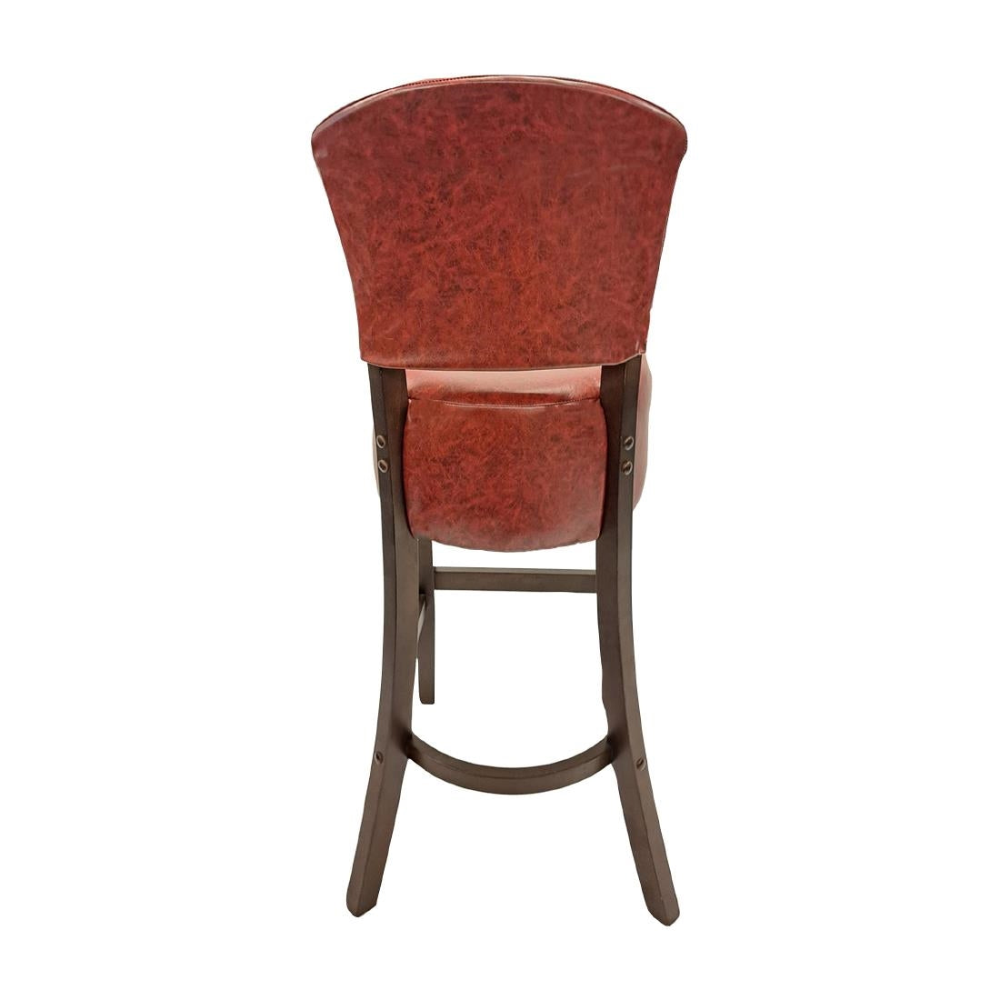 HP777 Hanoi Bar Chair in Dark Walnut with Bison Bordeaux Vinyl