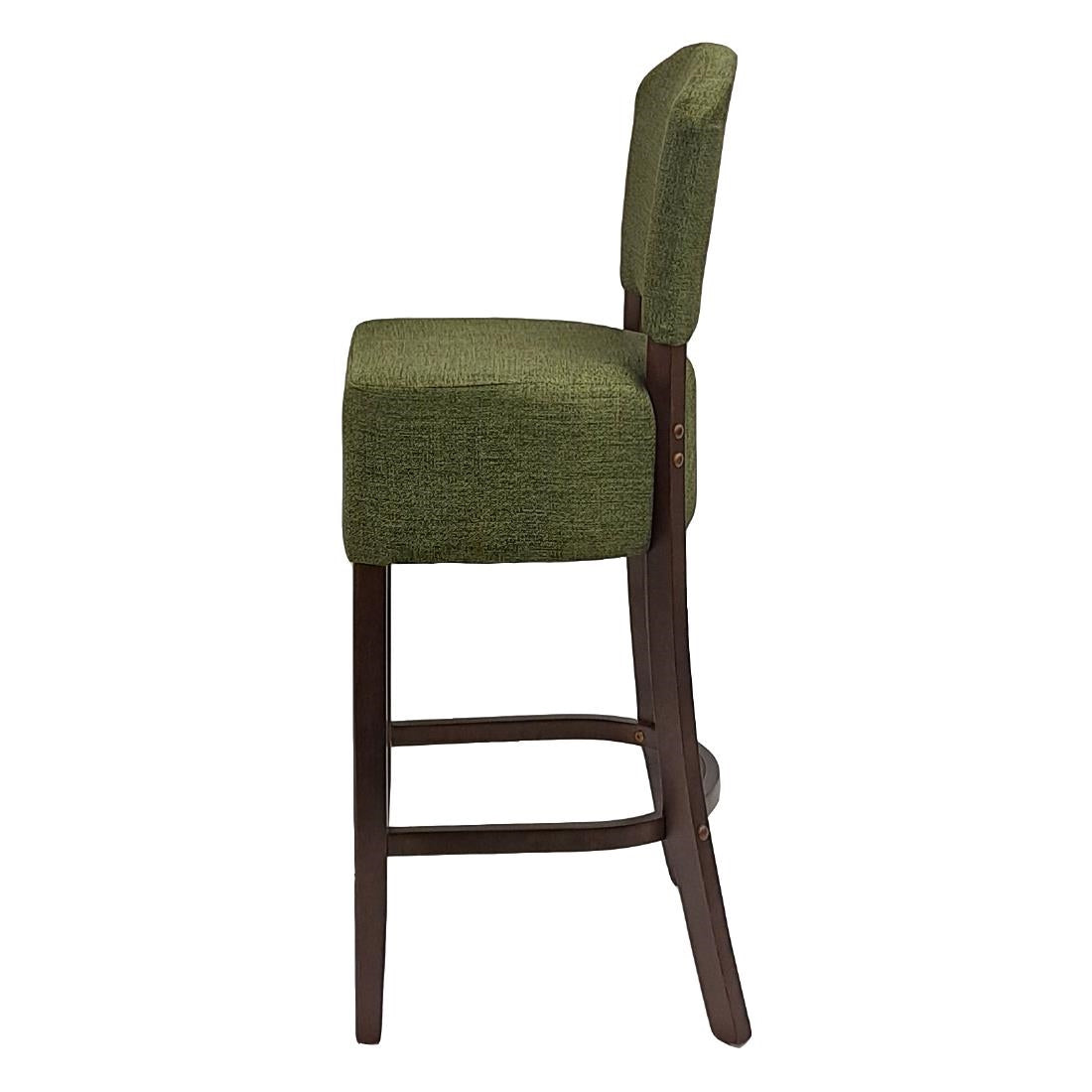 HP778 Hanoi Bar Chair in Dark Walnut with Shetland Forest Seatpad