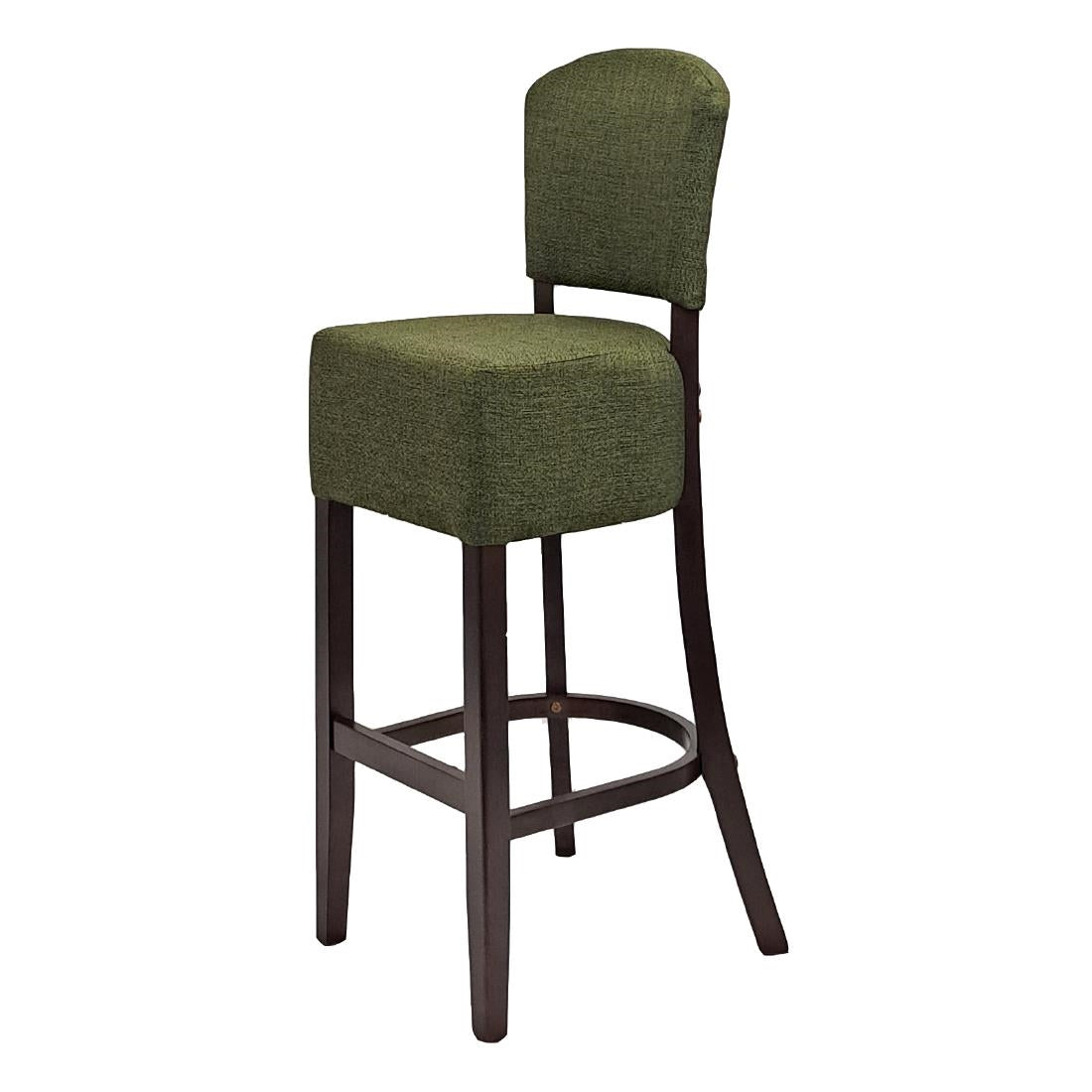 HP778 Hanoi Bar Chair in Dark Walnut with Shetland Forest Seatpad