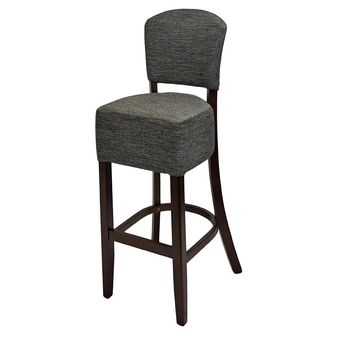 HP779 Hanoi Bar Chair in Dark Walnut with Shetland Smoke Seatpad