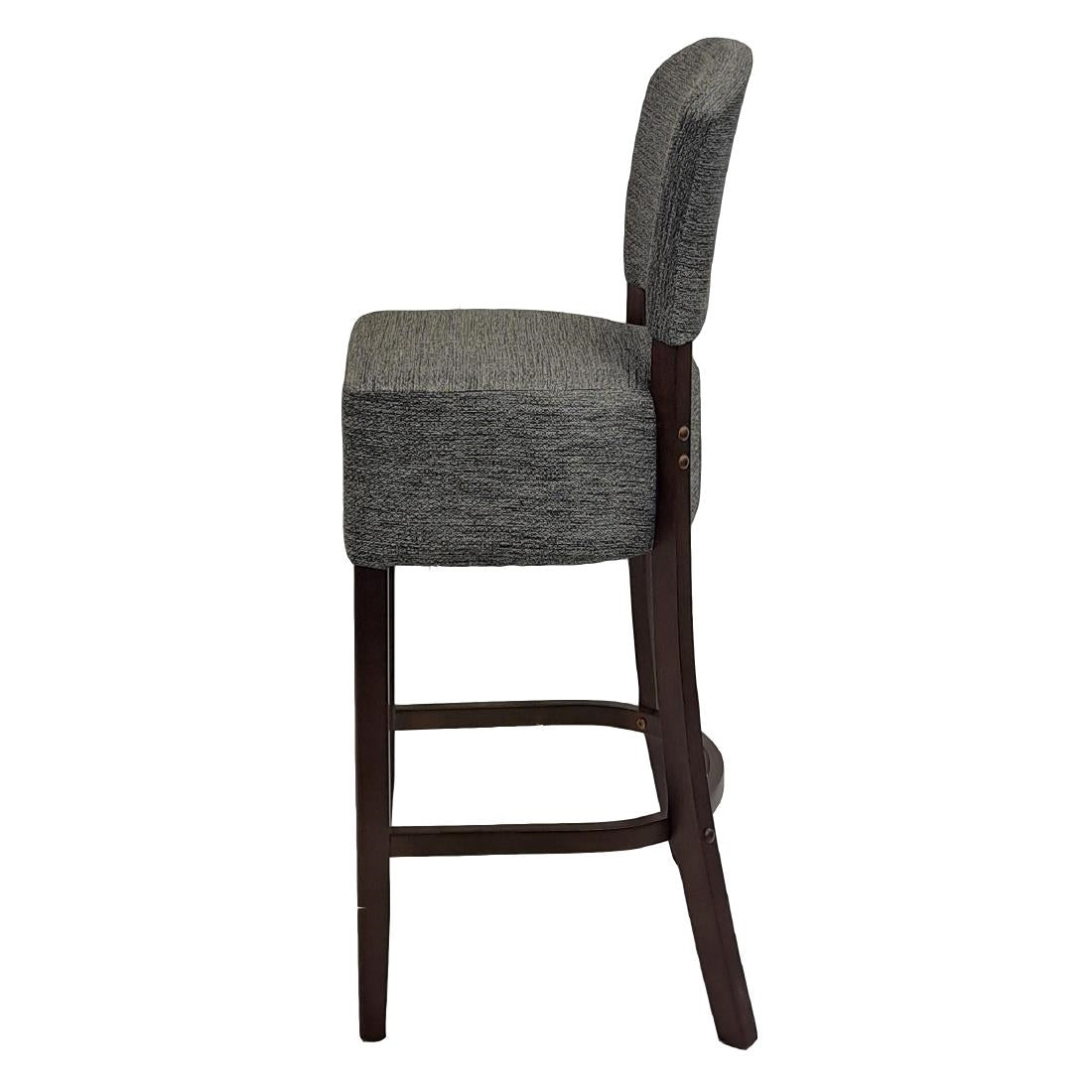 HP779 Hanoi Bar Chair in Dark Walnut with Shetland Smoke Seatpad