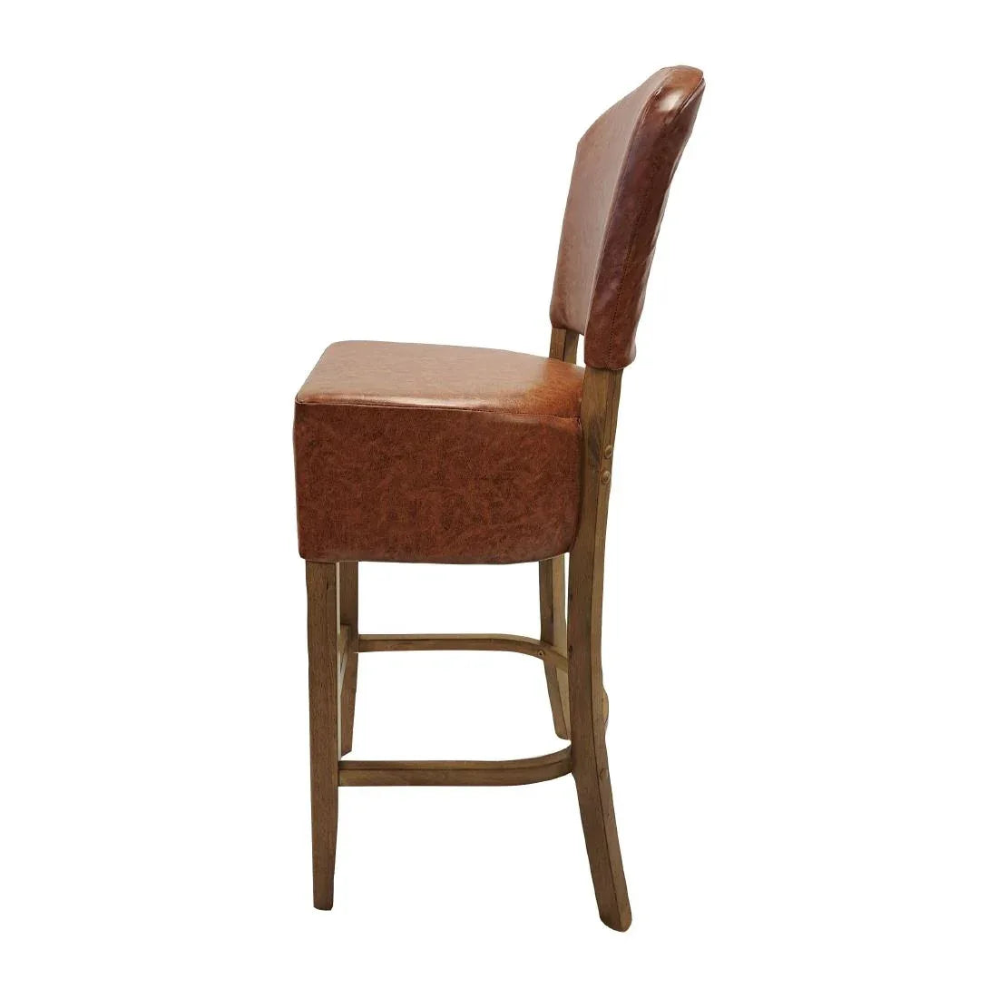 HP781 Hanoi Bar Chair in Weathered Oak with Bison Tan Vinyl - JD Catering Equipment Solutions Ltd