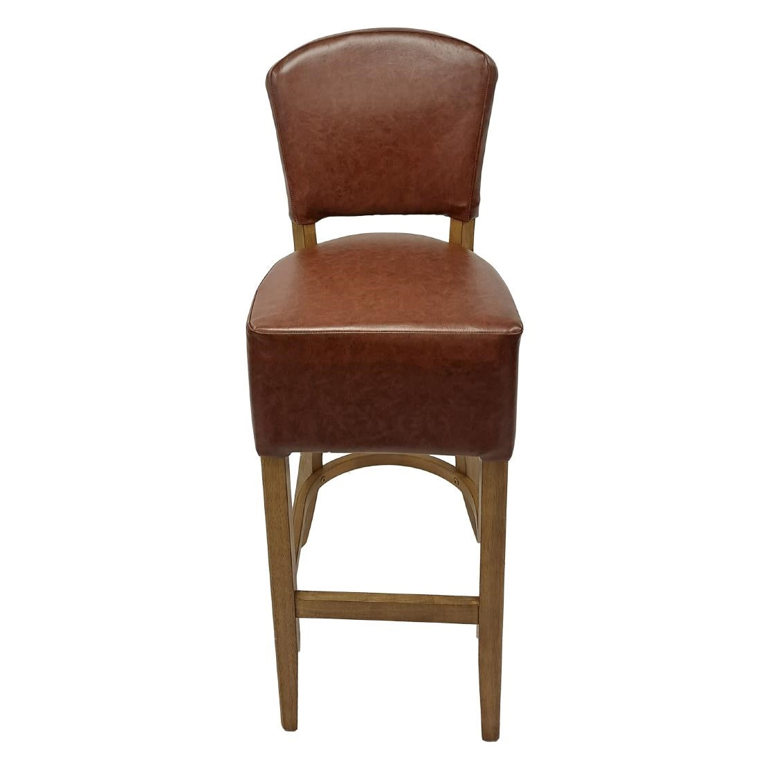 HP782 Hanoi Bar Chair In Weathered Oak with Bison Espresso Vinyl Seatpad