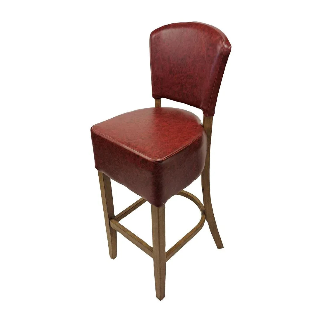 HP784 Hanoi Bar Chair in Weathered Oak with Bison Bordeaux Vinyl - JD Catering Equipment Solutions Ltd