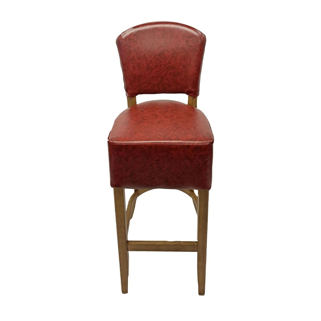 HP784 Hanoi Bar Chair in Weathered Oak with Bison Bordeaux Vinyl
