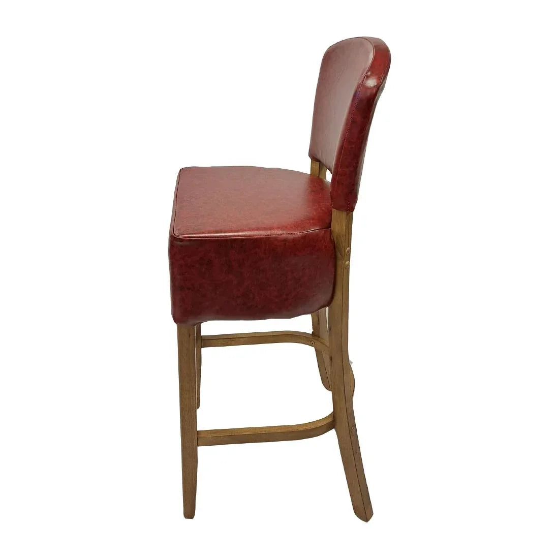HP784 Hanoi Bar Chair in Weathered Oak with Bison Bordeaux Vinyl - JD Catering Equipment Solutions Ltd