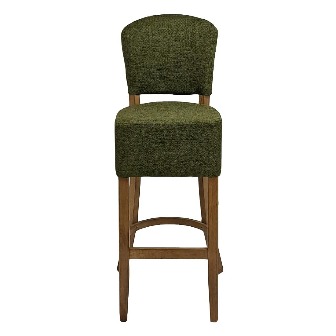 HP785 Hanoi Bar Chair in Weathered Oak with Shetland Forest Seatpad