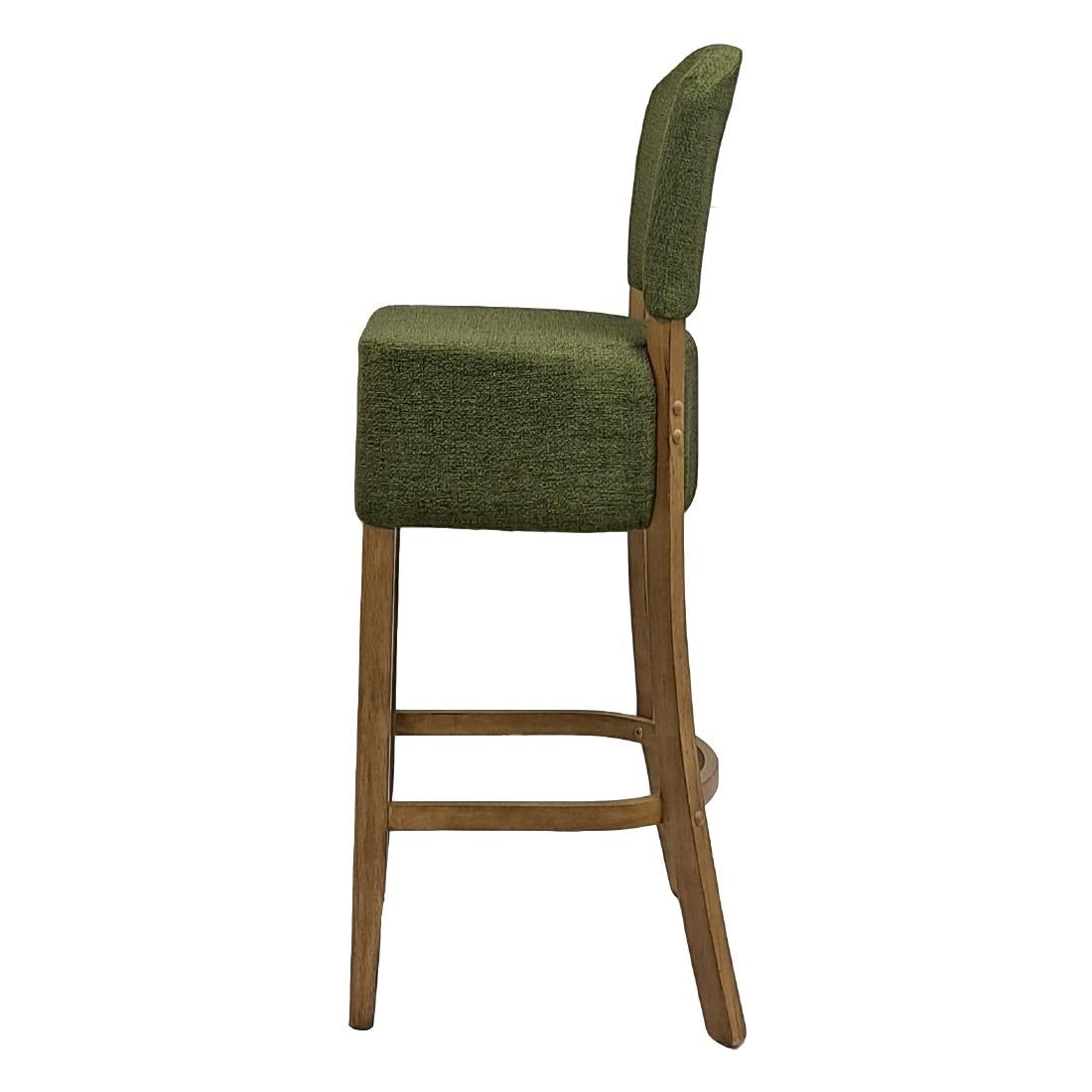 HP785 Hanoi Bar Chair in Weathered Oak with Shetland Forest Seatpad