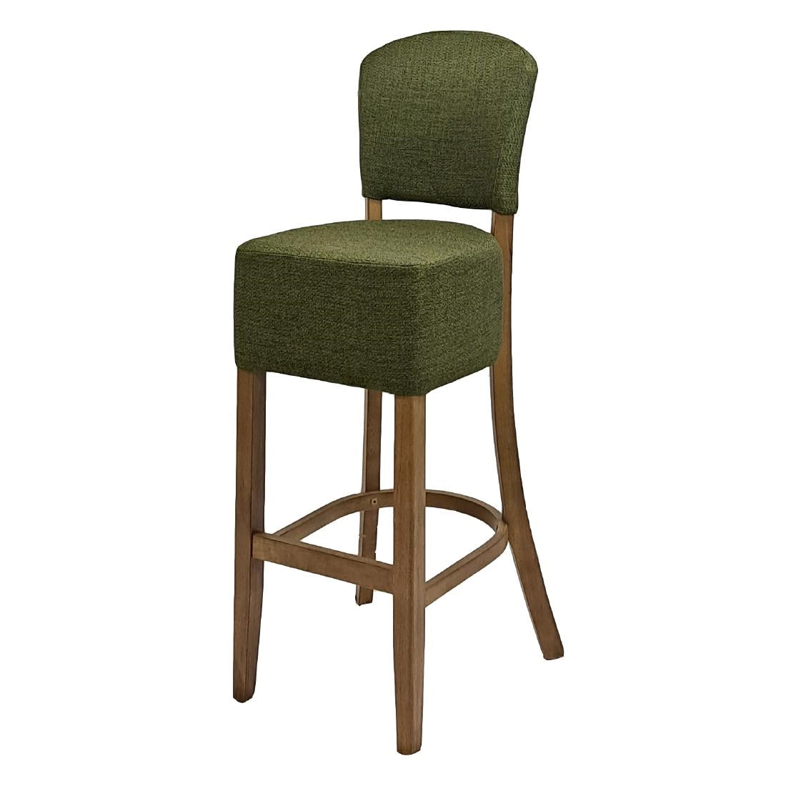 HP785 Hanoi Bar Chair in Weathered Oak with Shetland Forest Seatpad