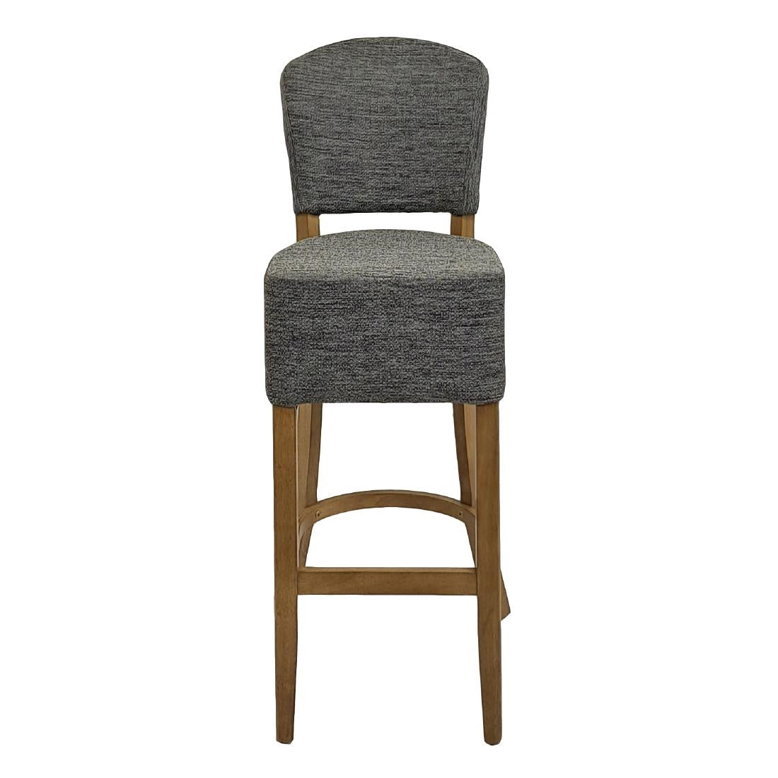 HP786 Hanoi Bar Chair in Weathered Oak with Shetland Smoke Seatpad
