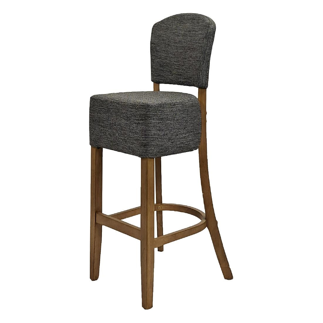 HP786 Hanoi Bar Chair in Weathered Oak with Shetland Smoke Seatpad