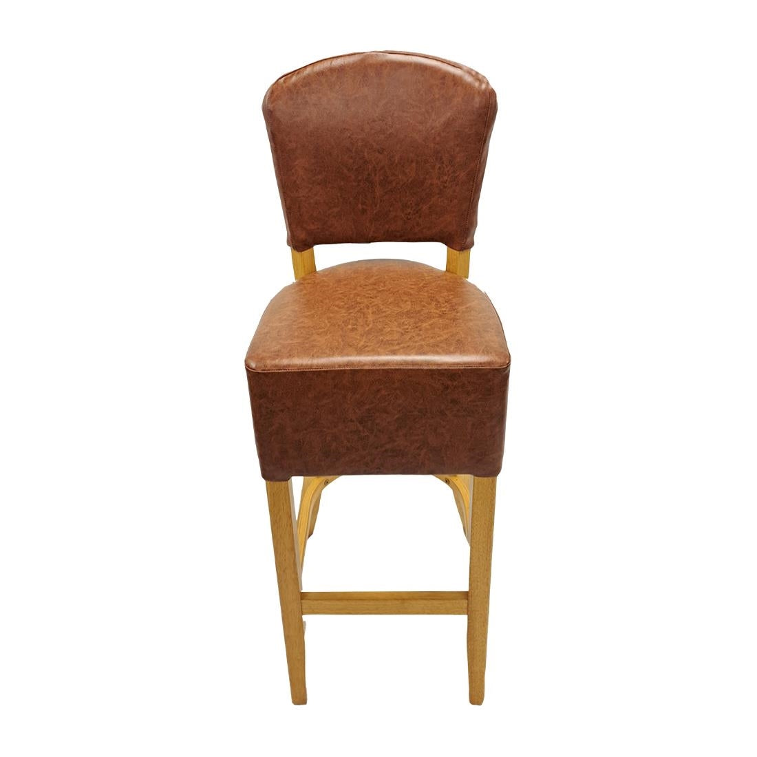 HP788 Hanoi Bar Chair in Soft Oak with Bison Tan Vinyl