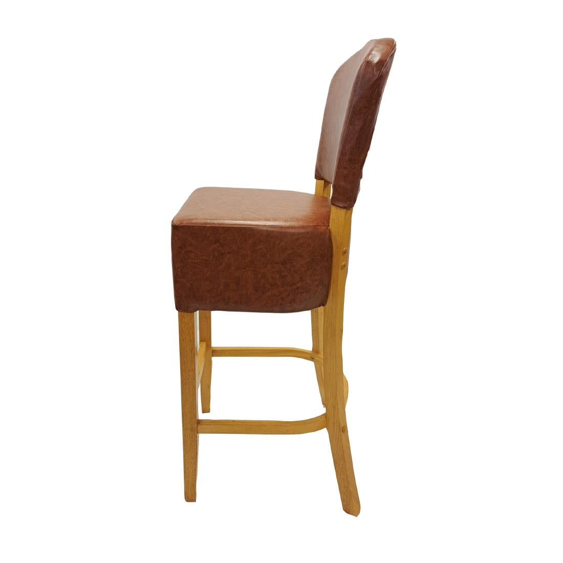HP788 Hanoi Bar Chair in Soft Oak with Bison Tan Vinyl
