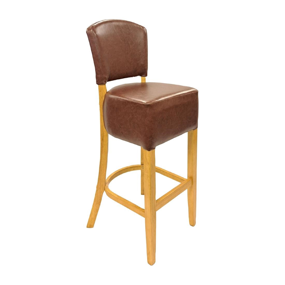 HP789 Hanoi Bar Chair in Soft Oak with Bison Espresso Vinyl