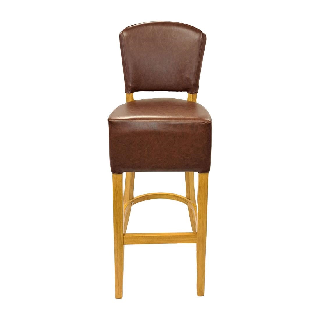 HP789 Hanoi Bar Chair in Soft Oak with Bison Espresso Vinyl