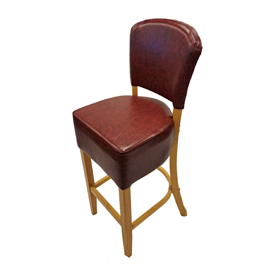 HP791 Hanoi Bar Chair in Soft Oak with Bison Bordeaux Vinyl