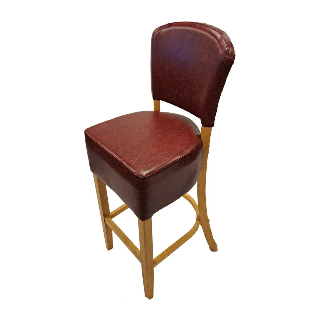 HP791 Hanoi Bar Chair in Soft Oak with Bison Bordeaux Vinyl - JD Catering Equipment Solutions Ltd