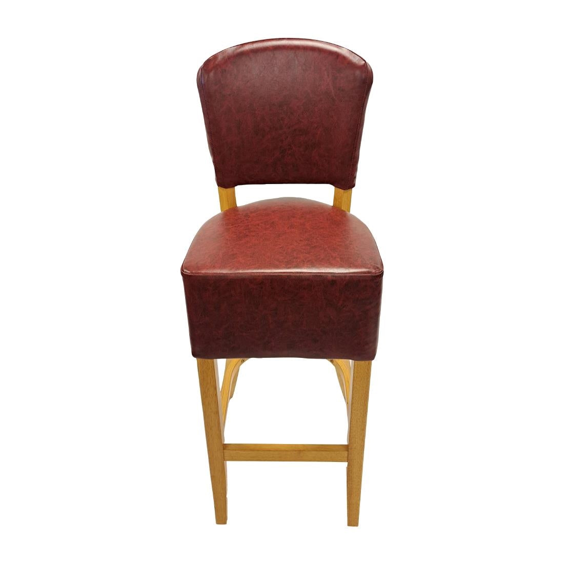 HP791 Hanoi Bar Chair in Soft Oak with Bison Bordeaux Vinyl