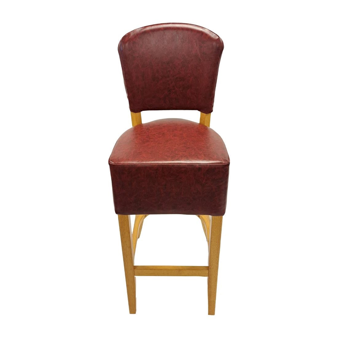 HP791 Hanoi Bar Chair in Soft Oak with Bison Bordeaux Vinyl