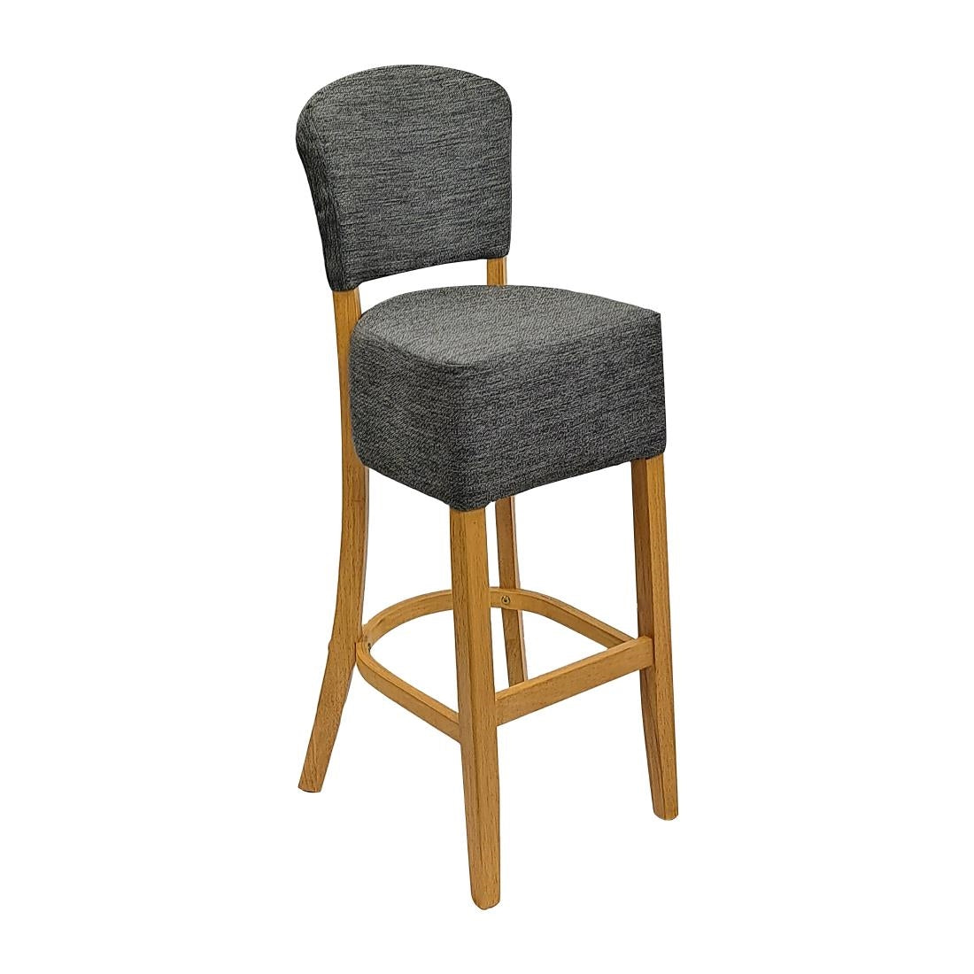 HP793 Hanoi Bar Chairs in Soft Oak with Shetland Smoke Seatpad