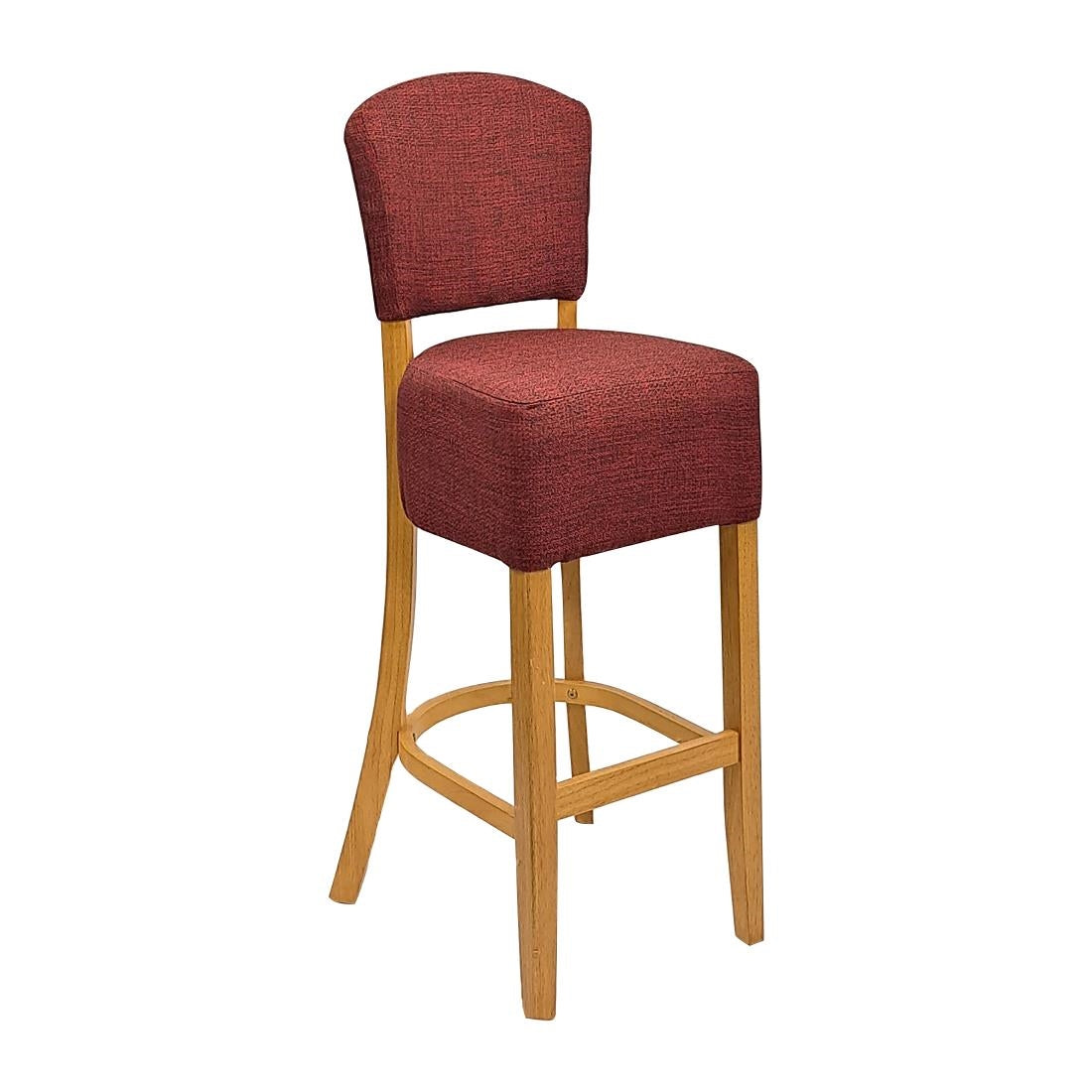 HP794 Hanoi Bar Chairs in Soft Oak with Shetland Scarlett Seatpad