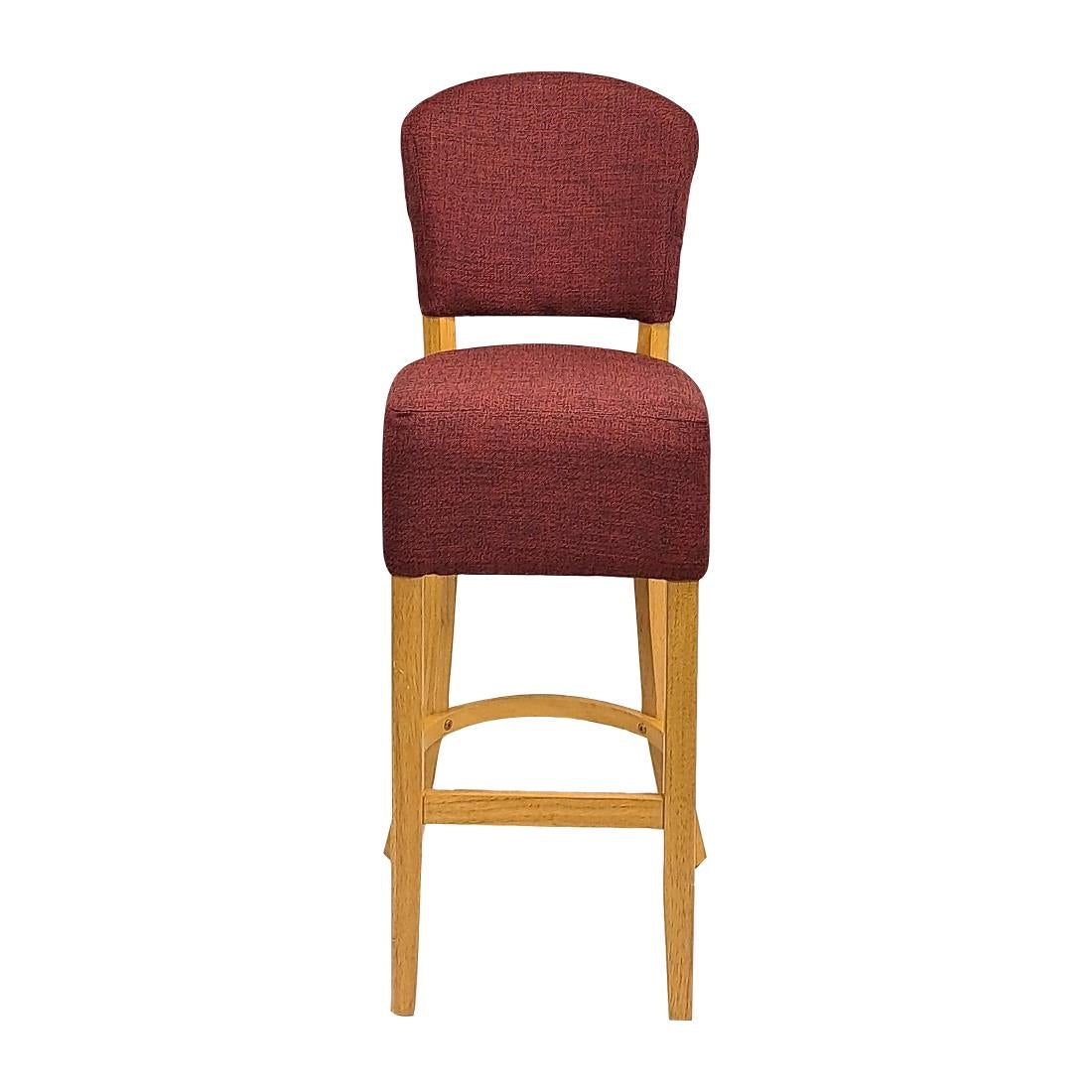 HP794 Hanoi Bar Chairs in Soft Oak with Shetland Scarlett Seatpad