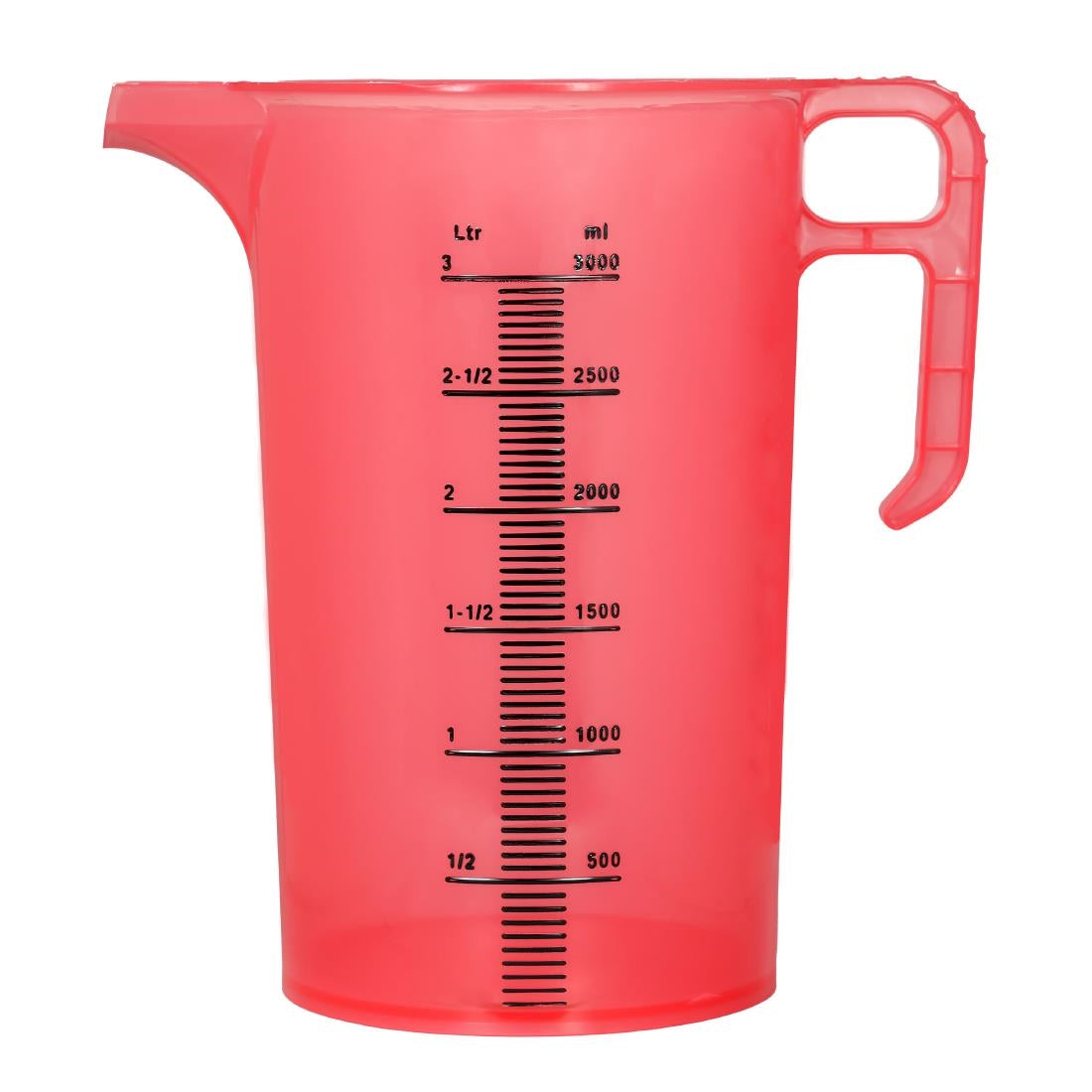 HP861 Pro-Measures Polypropylene Measuring Jug Red 3Ltr