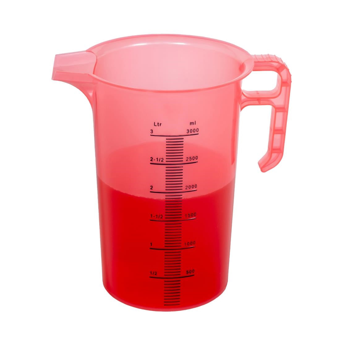 HP861 Pro-Measures Polypropylene Measuring Jug Red 3Ltr