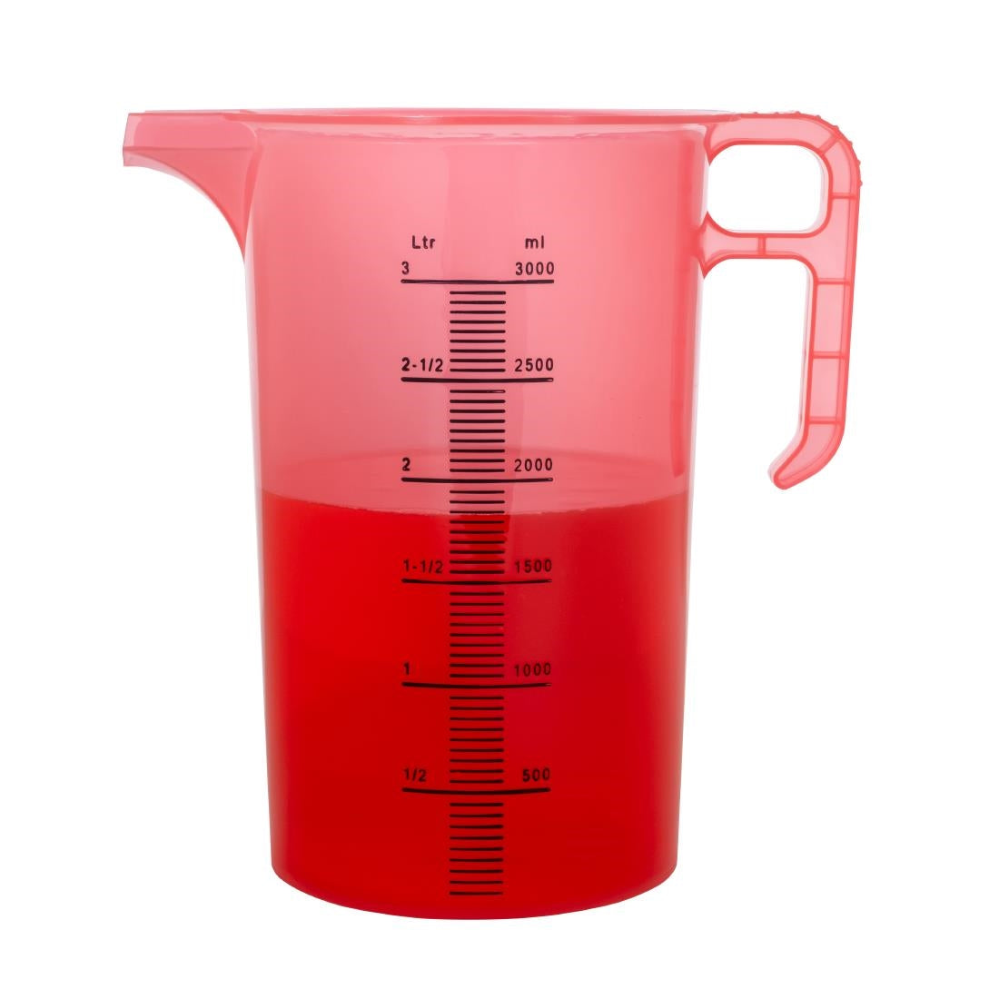HP861 Pro-Measures Polypropylene Measuring Jug Red 3Ltr