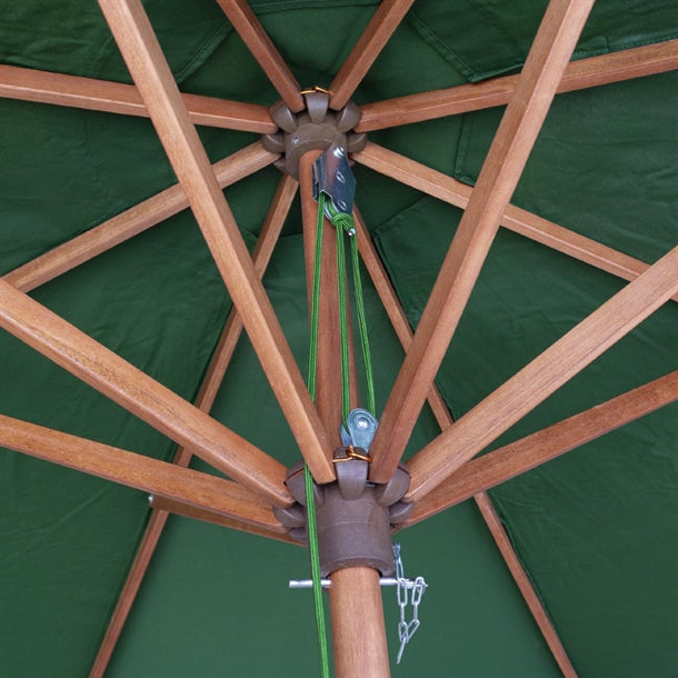 HP884 Rowlinson Willington Wooden Parasol Green 2.7m