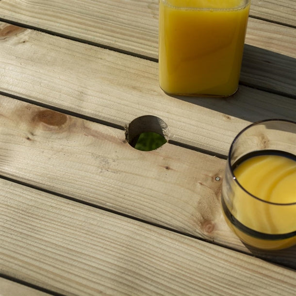 HP891 Rowlinson Picnic Table 4ft with Grey Parasol 2.7m & Base 15kg