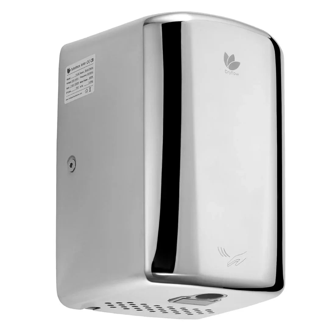 HP908 Dryflow Turboforce Junior PLUS Hand Dryer Polished Chrome - JD Catering Equipment Solutions Ltd