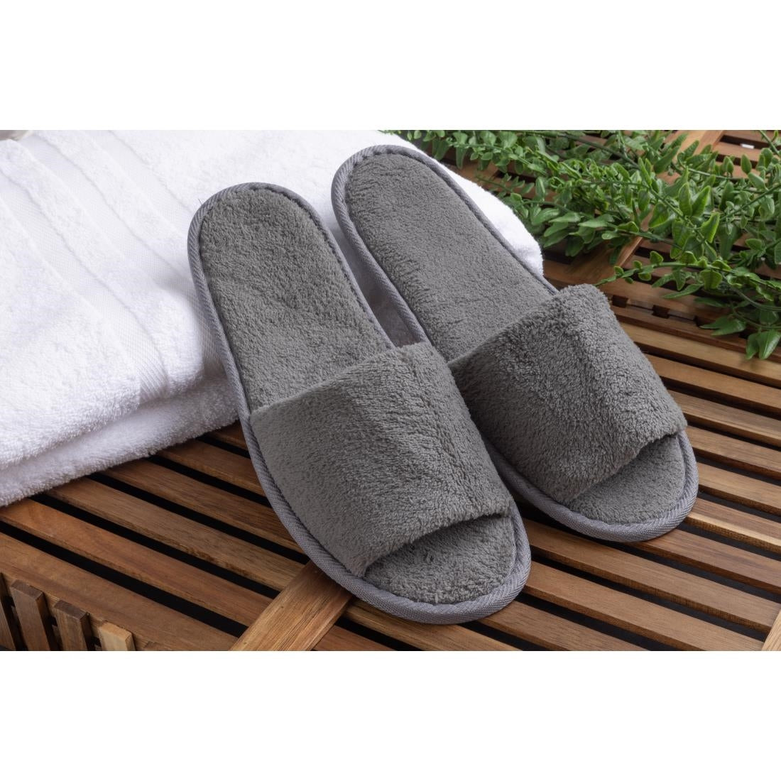 HR097 Mitre Comfort Vienna Open Toe Slippers Grey