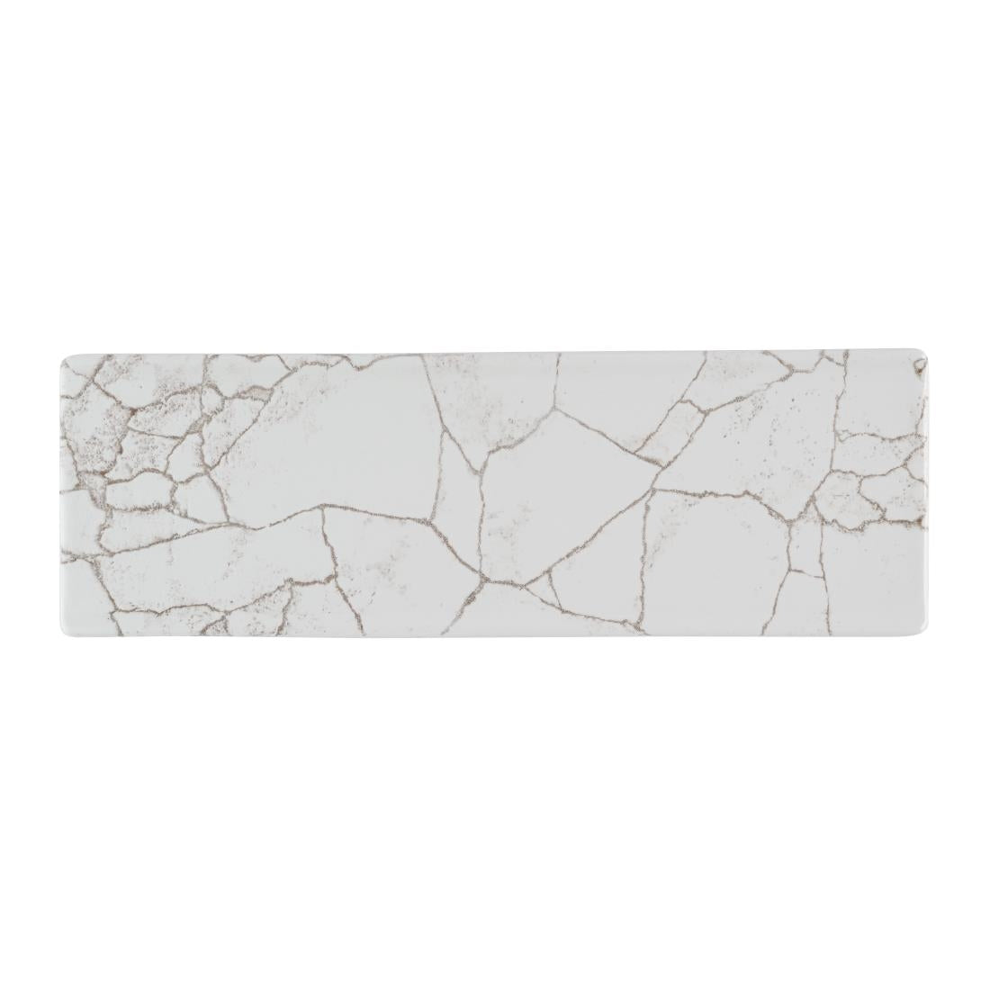 HR307 Churchill Studio Prints Kintsugi Agate Grey Oblong Plates 330x110mm (Pack of 6)