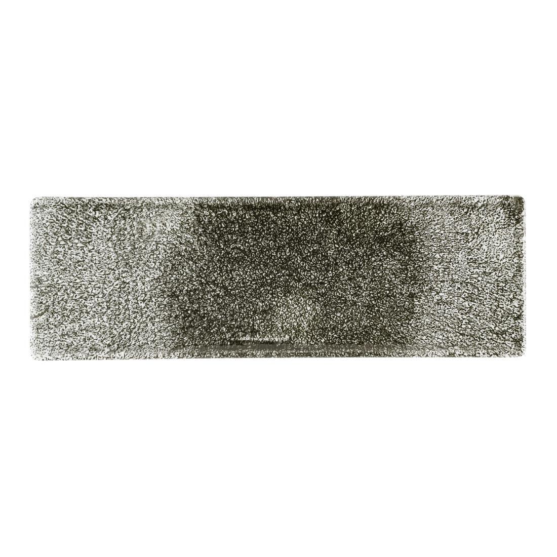 HR310 Churchill Raku Quartz Black Oblong Plates 330 x 110mm (Pack of 6) - JD Catering Equipment Solutions Ltd