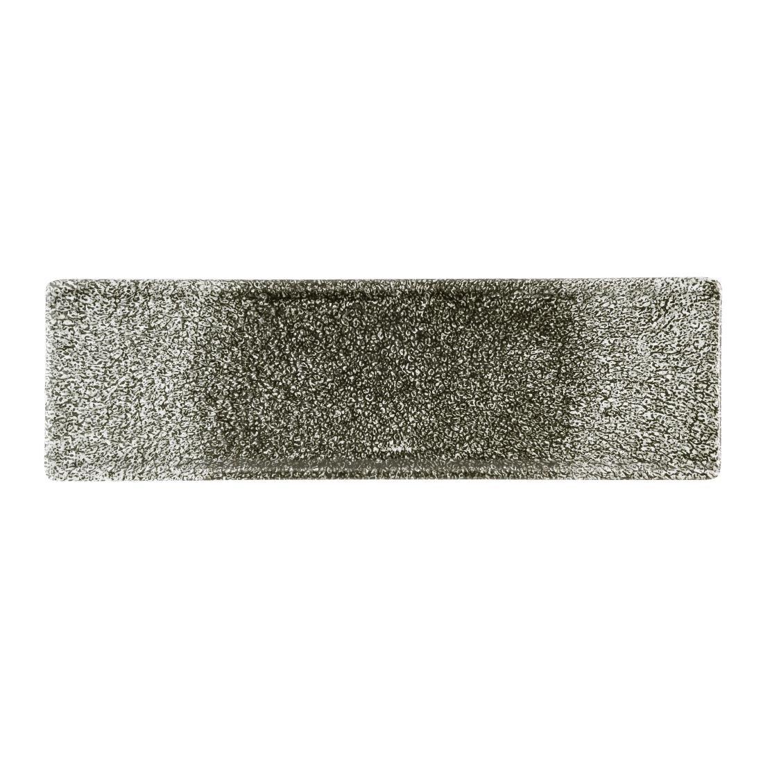 HR311 Churchill Raku Quartz Black Oblong Plates 300 x 90mm (Pack of 6) - JD Catering Equipment Solutions Ltd