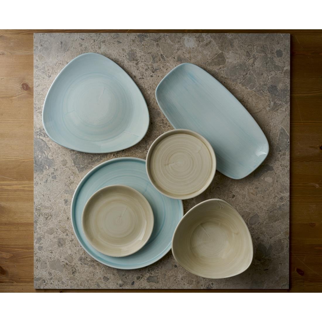 HR376 Churchill Stonecast Canvas Breeze Lotus Plates 254mm (Pack of 12)