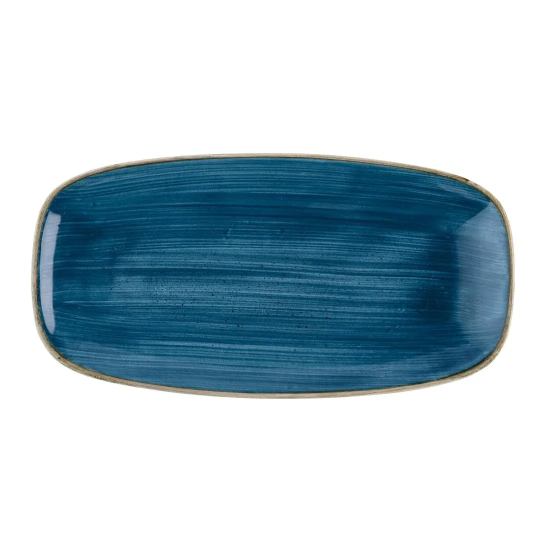 HR392 Churchill Stonecast Java Blue Chef's Oblong Plates 288 x 152mm (Pack of 12) - JD Catering Equipment Solutions Ltd