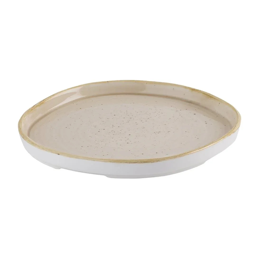 HR400 Churchill Stonecast Nutmeg Cream Organic Walled Plates 206mm (Pack of 6) - JD Catering Equipment Solutions Ltd