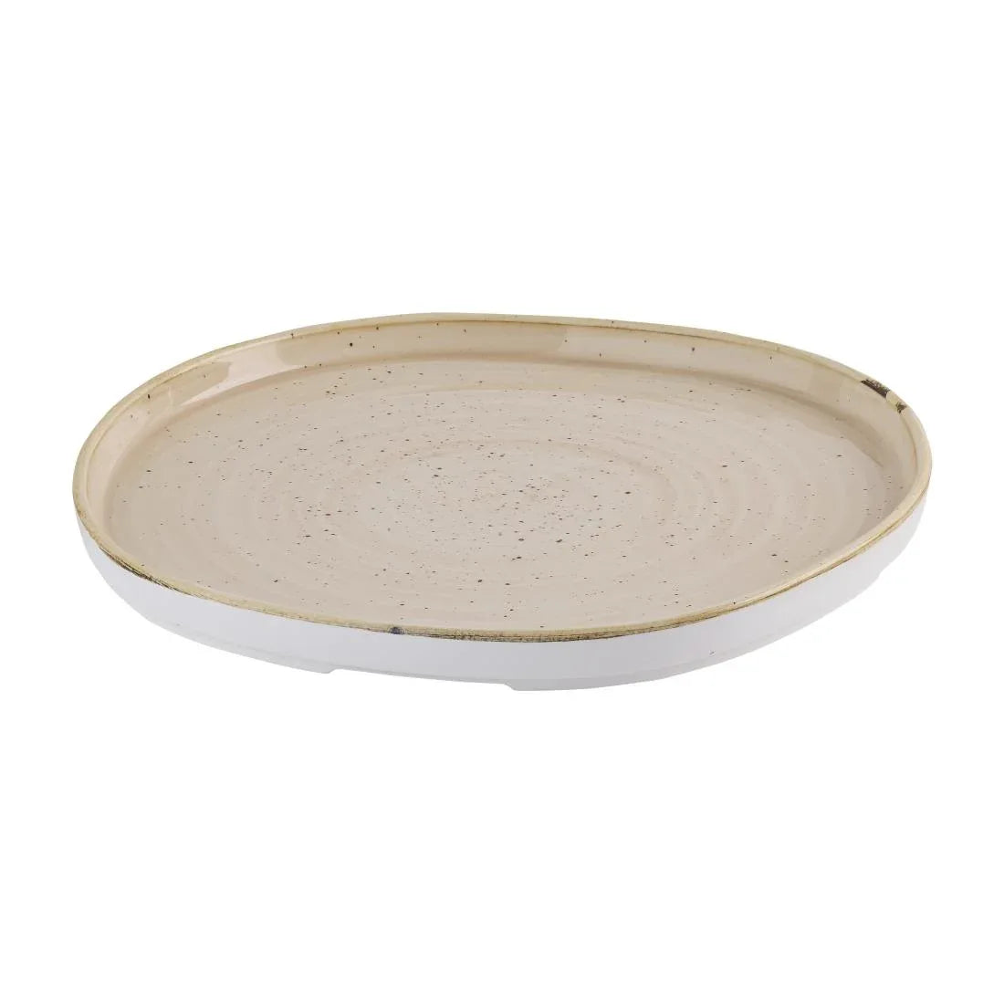HR401 Churchill Stonecast Nutmeg Cream Organic Walled Plates 257mm (Pack of 6) - JD Catering Equipment Solutions Ltd