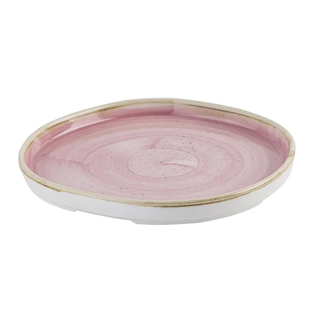 HR404 Churchill Stonecast Petal Pink Organic Walled Plates 206mm (Pack of 6) - JD Catering Equipment Solutions Ltd
