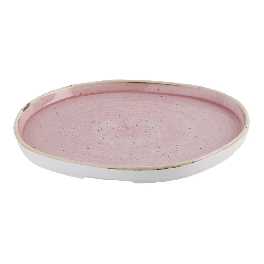 HR405 Churchill Stonecast Petal Pink Organic Walled Plates 257mm (Pack of 6) - JD Catering Equipment Solutions Ltd