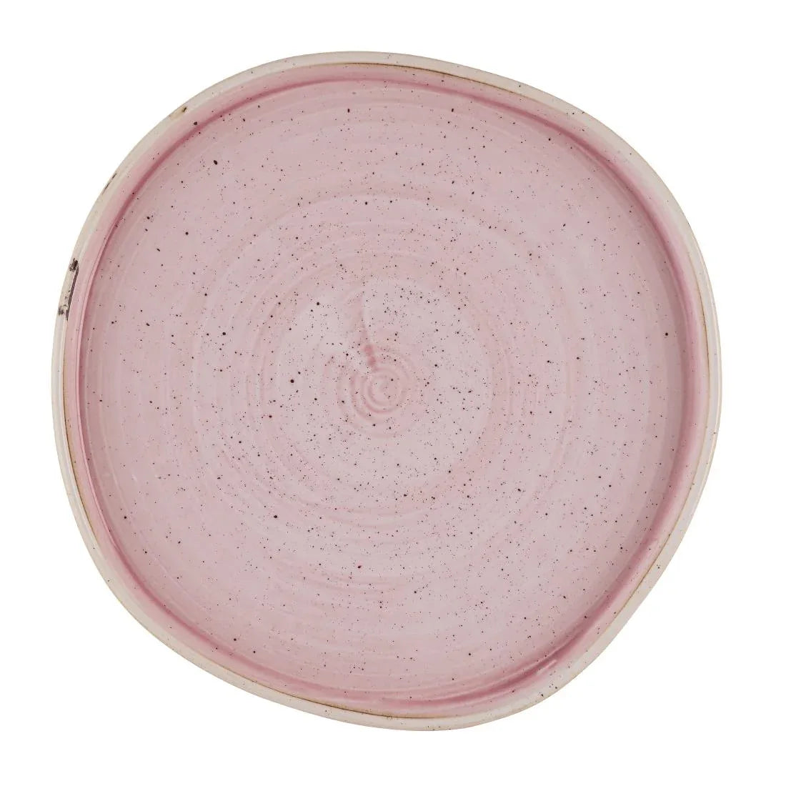 HR405 Churchill Stonecast Petal Pink Organic Walled Plates 257mm (Pack of 6) - JD Catering Equipment Solutions Ltd