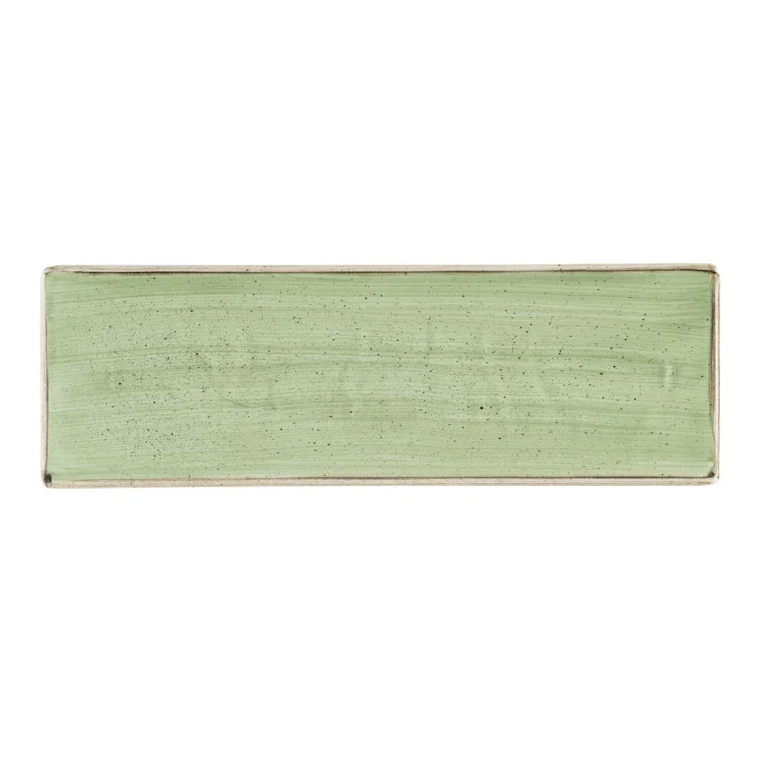 HR412 Churchill Stonecast Sage Green Oblong Plates 330 x 110mm (Pack of 6) - JD Catering Equipment Solutions Ltd