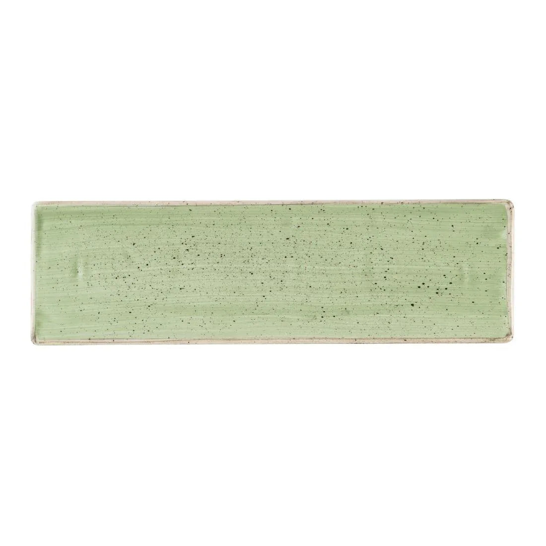 HR413 Churchill Stonecast Sage Green Oblong Plates 300 x 90mm (Pack of 6) - JD Catering Equipment Solutions Ltd