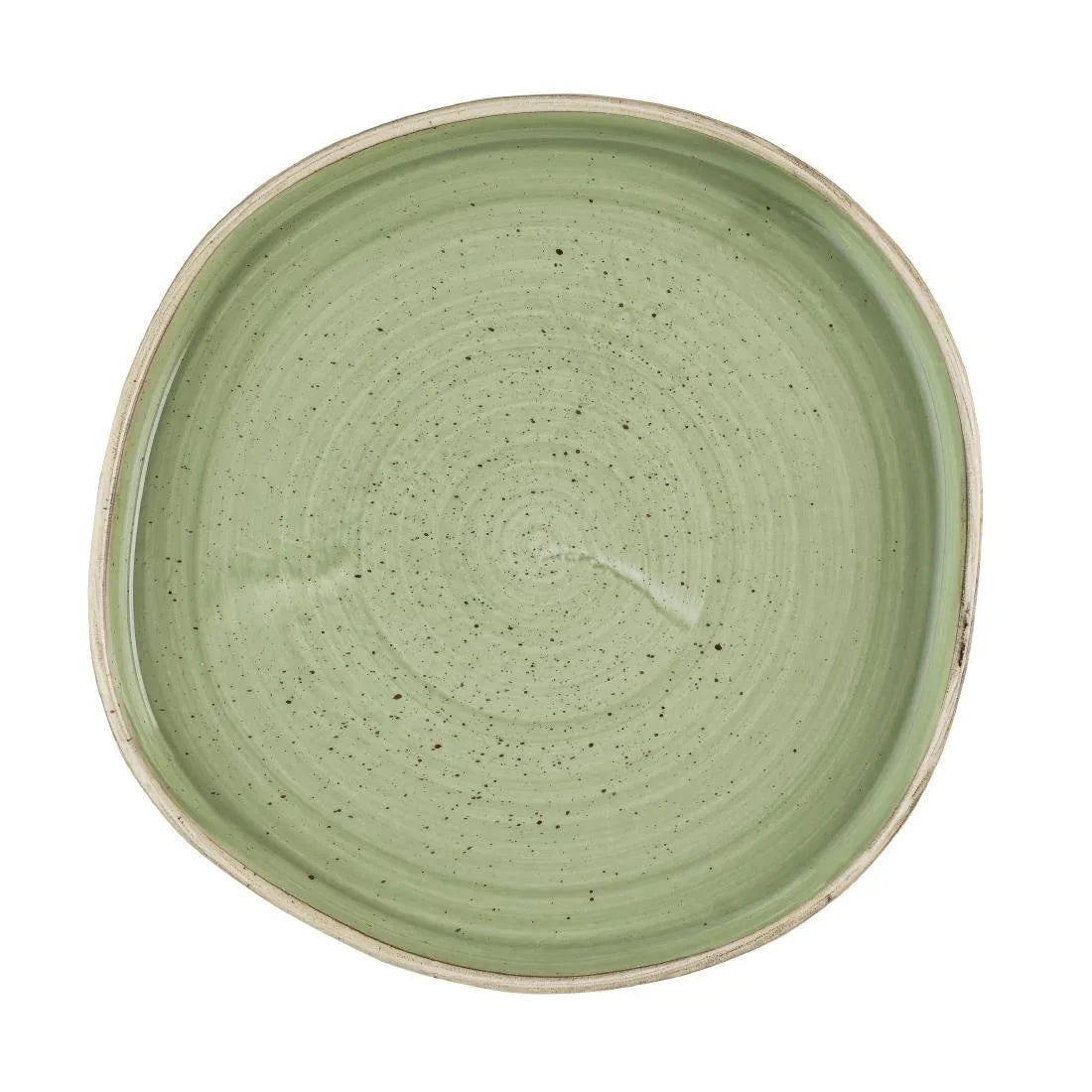 HR415 Churchill Stonecast Sage Green Organic Walled Plates 206mm (Pack of 6) - JD Catering Equipment Solutions Ltd
